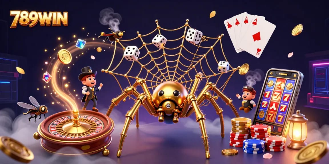 Win big at 789WIN with a spectacular steampunk casino scene filled with gold coins and thrills.