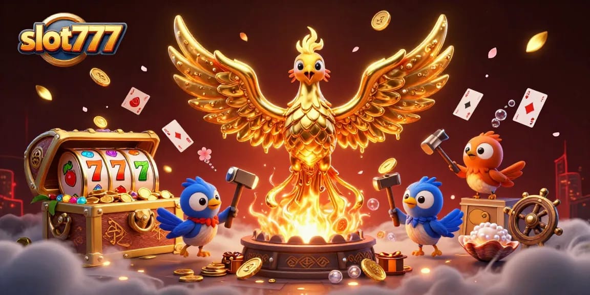 Experience the thrill at slot777 with molten golden phoenix and treasure exploding around!