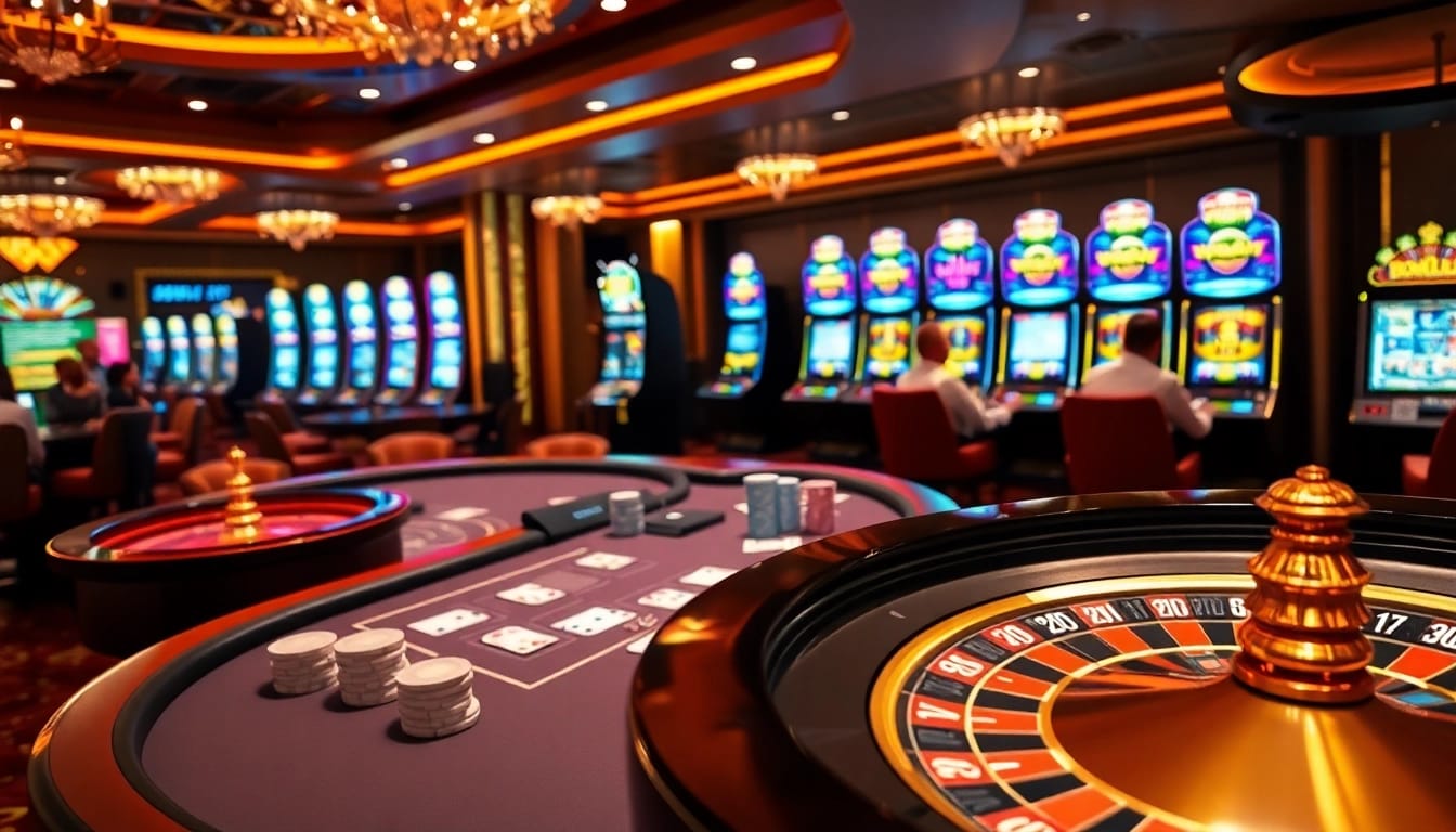 Experience the excitement of 98win with luxurious casino gaming visuals, including roulette and blackjack.