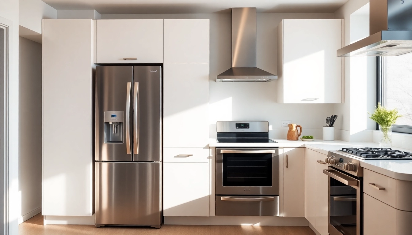 Showcase of бяла техника featuring premium appliances in a beautifully designed kitchen.