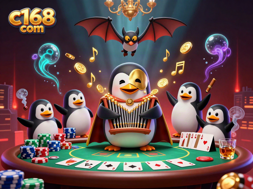 Play and win at c168 com with exciting casino activities illustrated in a vibrant scene.