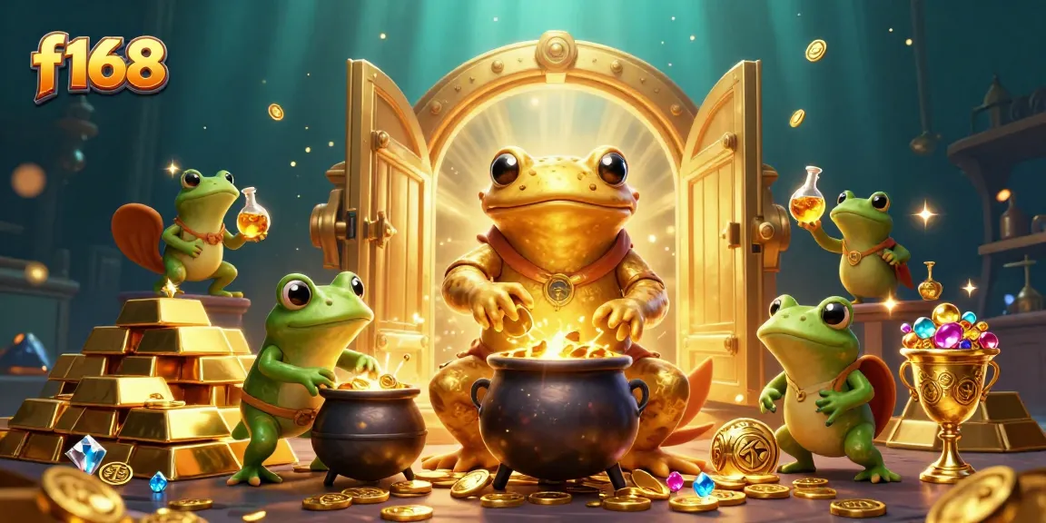 Experience the f168 golden treasure adventure with magical characters and rich casino elements.