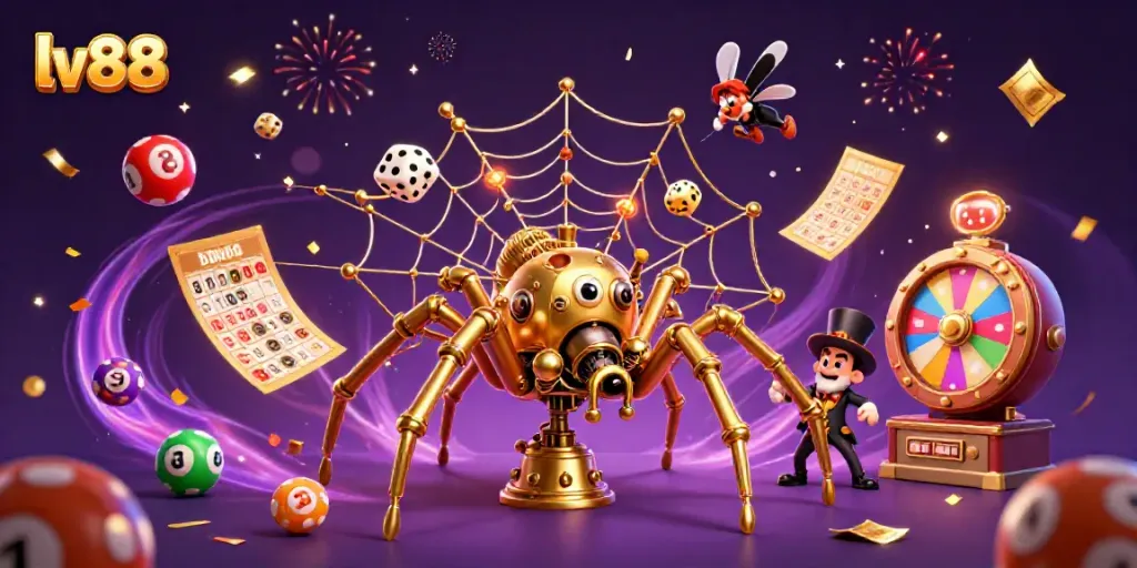 Engage with lv88's vibrant online casino atmosphere, featuring dynamic games and playful characters.