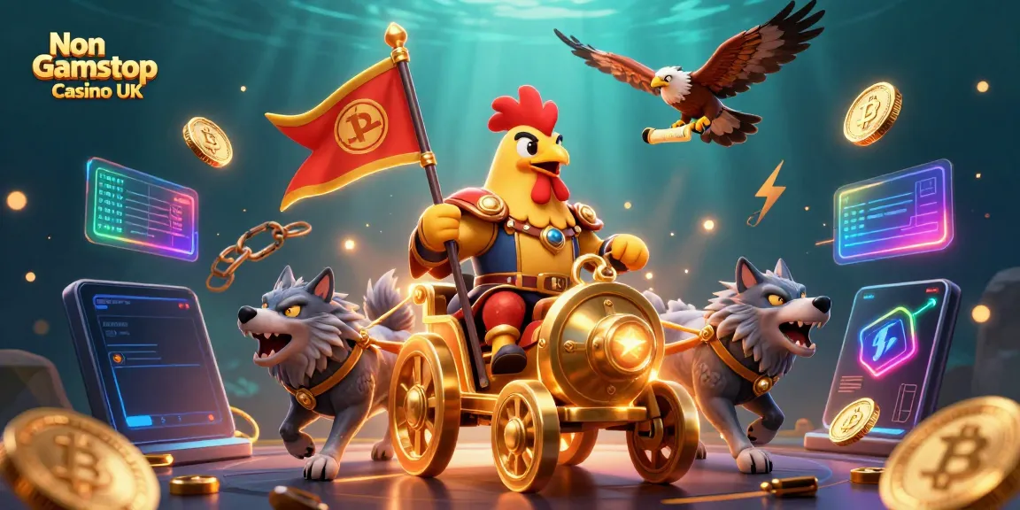 Engage in thrilling gameplay at Non Gamstop Casino UK with a vibrant 3D scene showcasing unique characters and elements.