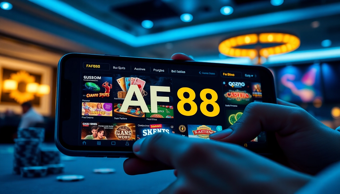 Engaging digital interface of AF88 showcasing sports betting and casino games.