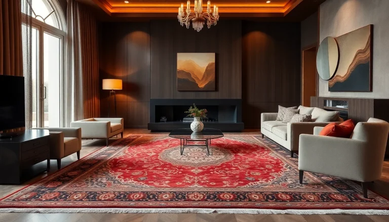 Showcase a Tappeto persiano Milano with intricate designs adorning a stylish living space.