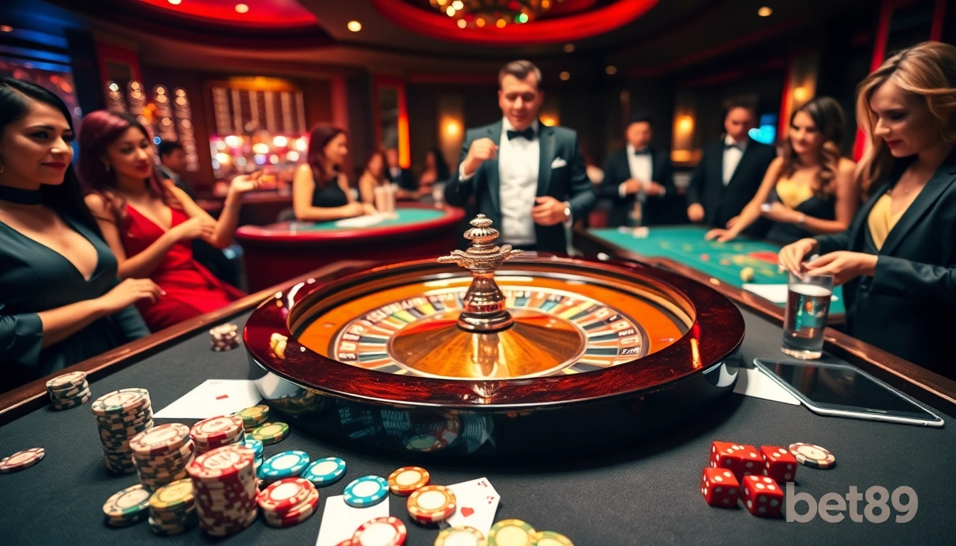 Engaging roulette table scene at bet789, showcasing vibrant chips and thrilling atmosphere.