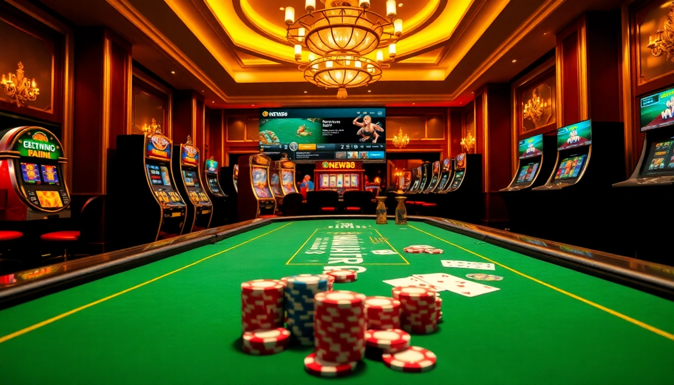 Engage with thrilling games at the NEW88 link, as a player places bets at a dynamic casino table.
