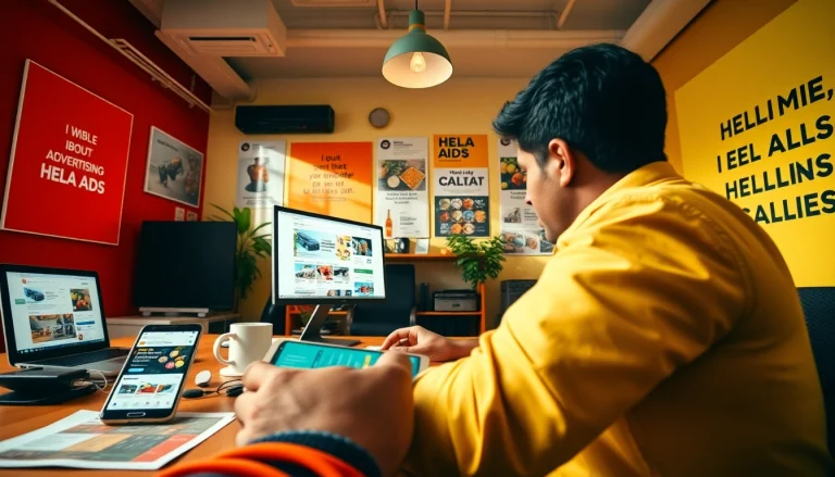 Professional workspace showcasing Hela Ads digital advertising in Sri Lanka.