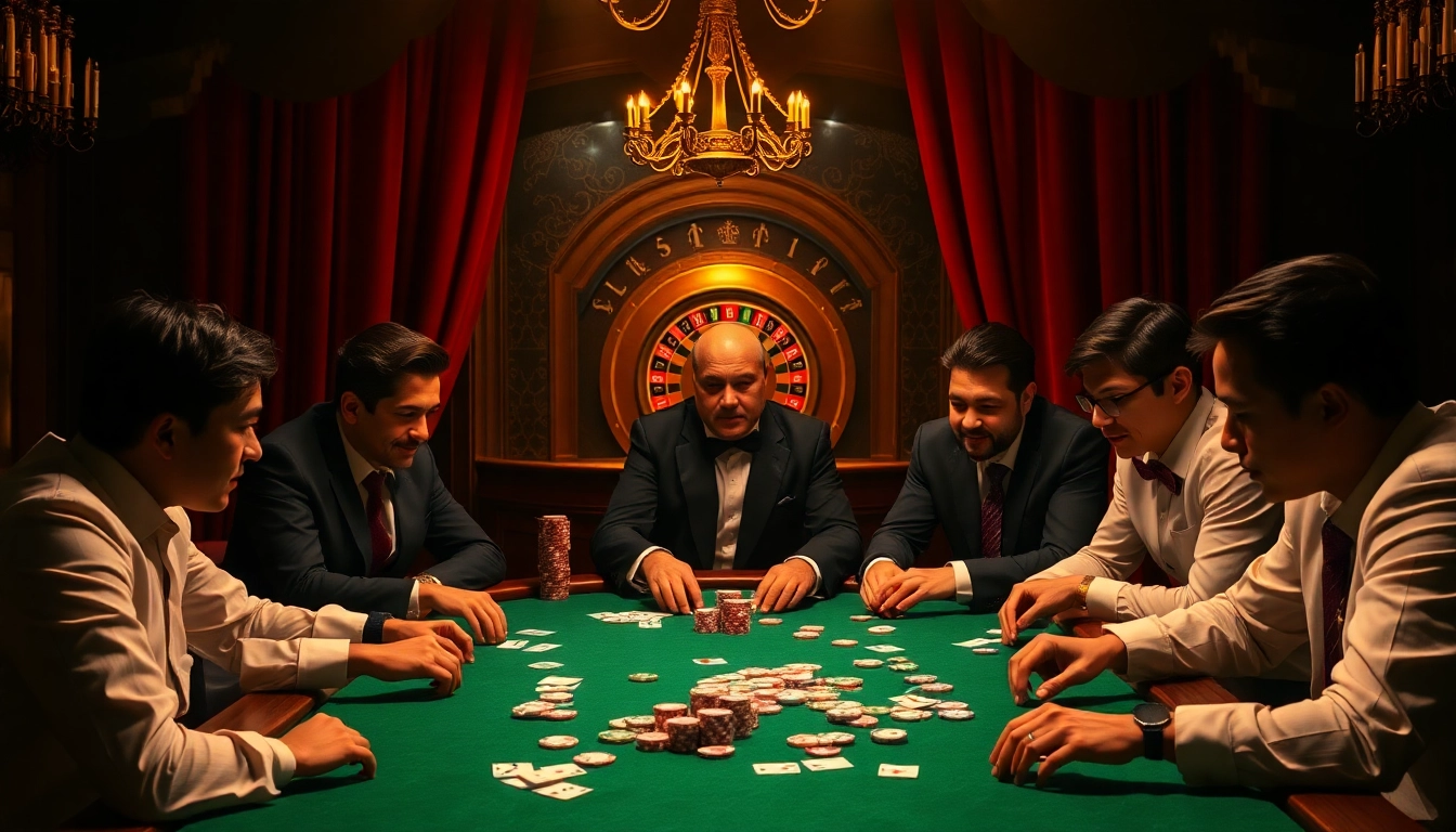 Engaging players in a high-stakes poker game, emphasizing birutoto elements of excitement and strategy.