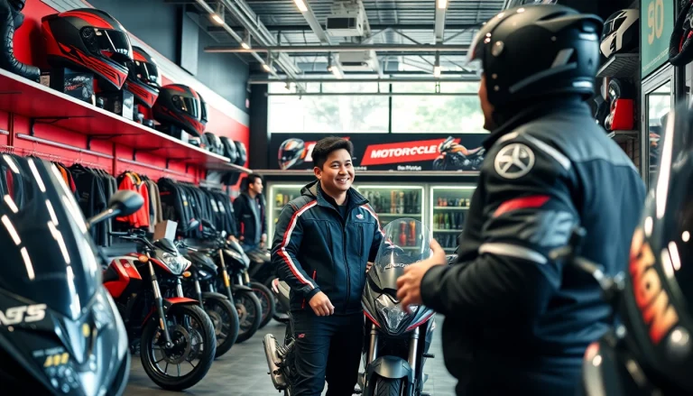 Boutique Motopaco de motos présentant des équipements et accessoires innovants.