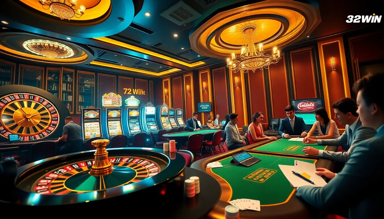 Experience the thrill at Trang chủ 32Win with vibrant casino tables and engaging gameplay.