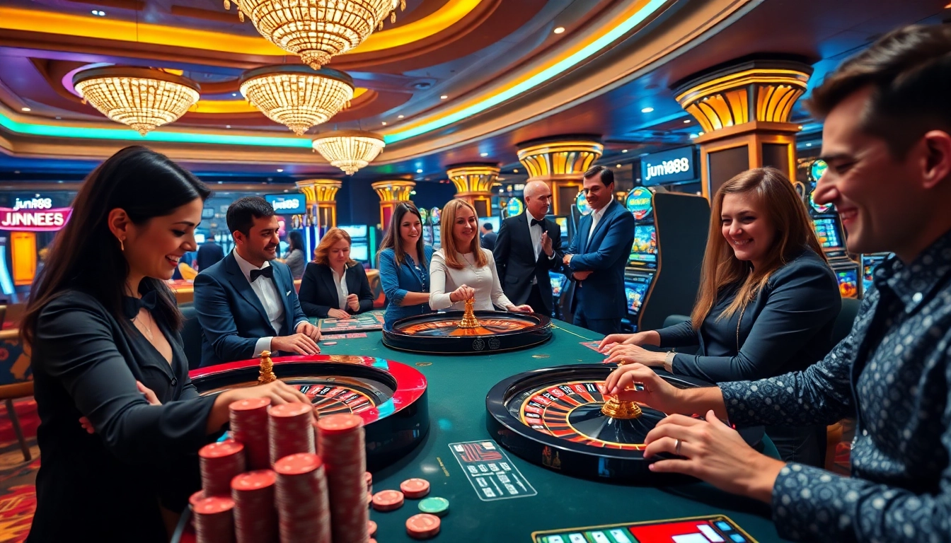 Experience exciting gaming with jun88 đăng nhập at our vibrant casino tables filled with action.