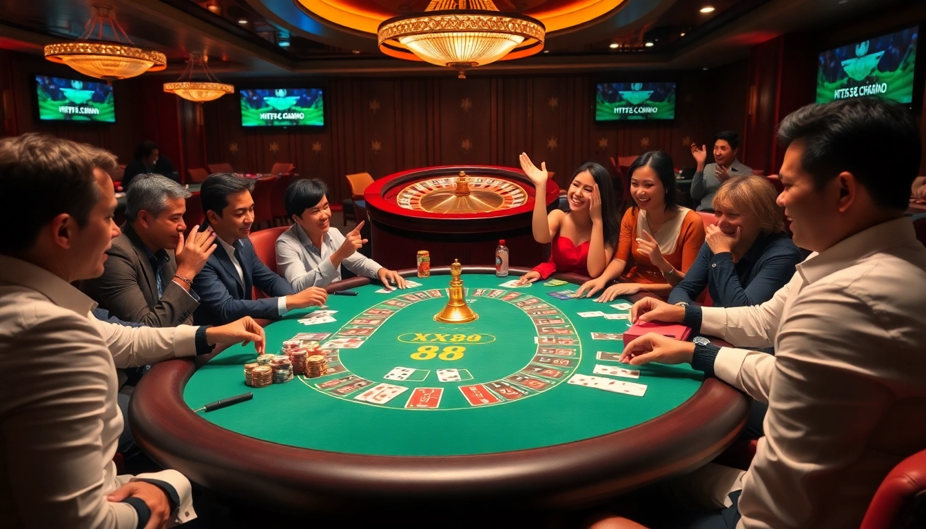 Experience the thrill of winning at https://xx88.cheap with a vibrant casino scene featuring poker and roulette.