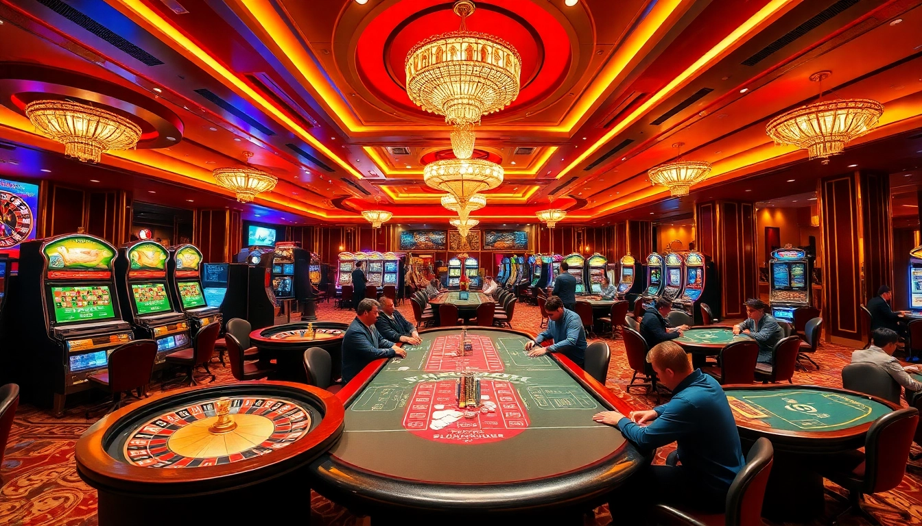 Experience thrilling gaming action at https://99win1.us.com/ with vibrant casino tables and players engaged in high-stakes bets.