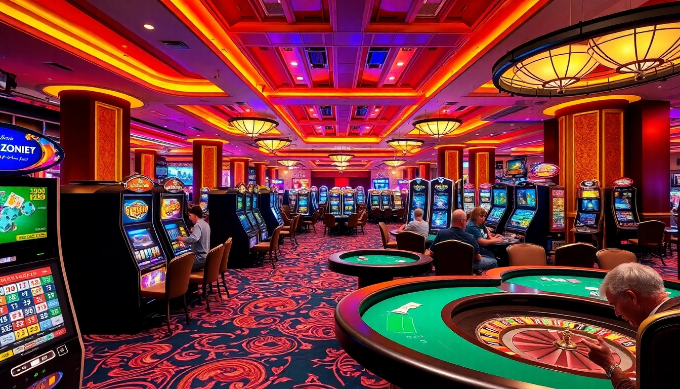 Experience the thrill of gambling with xn88 at an elegant casino filled with vibrant gaming elements.
