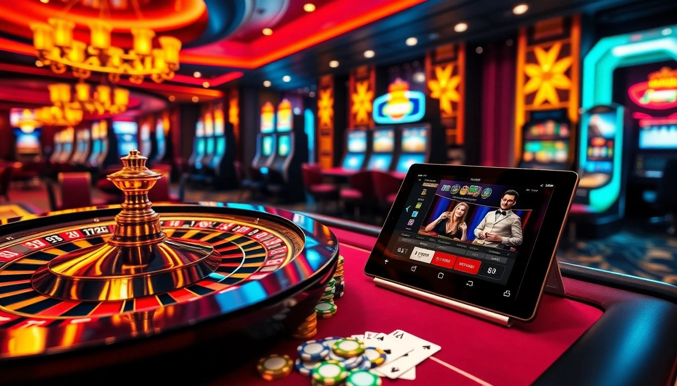 Gamblers enjoying excitement at LC88 casino with roulette and baccarat in view.