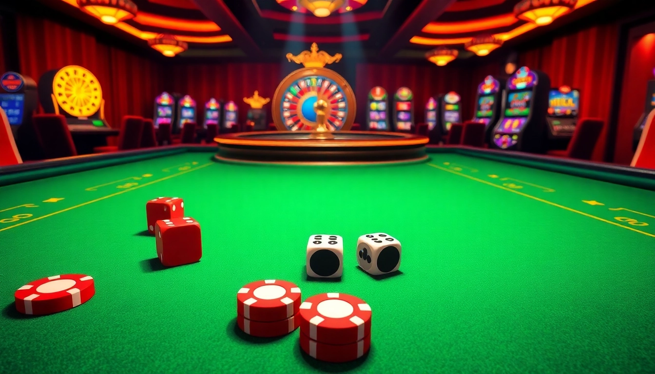 Engage with the thrilling atmosphere of ta88’s premium casino gaming experience with vibrant poker and roulette visuals.
