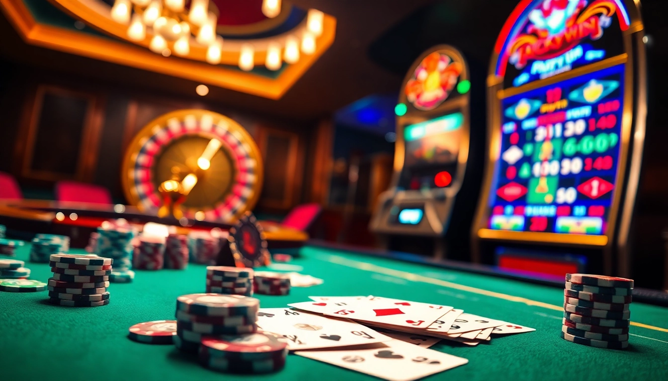 Experience the thrill of LUCKYWIN at a luxury casino table filled with excitement and vibrant betting action.