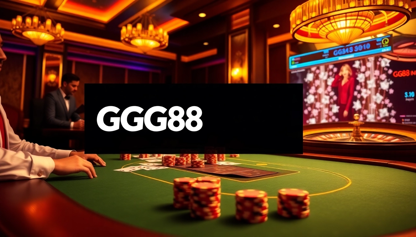 Experience thrilling poker action at GG88 casino, featuring vibrant tables and professional players.