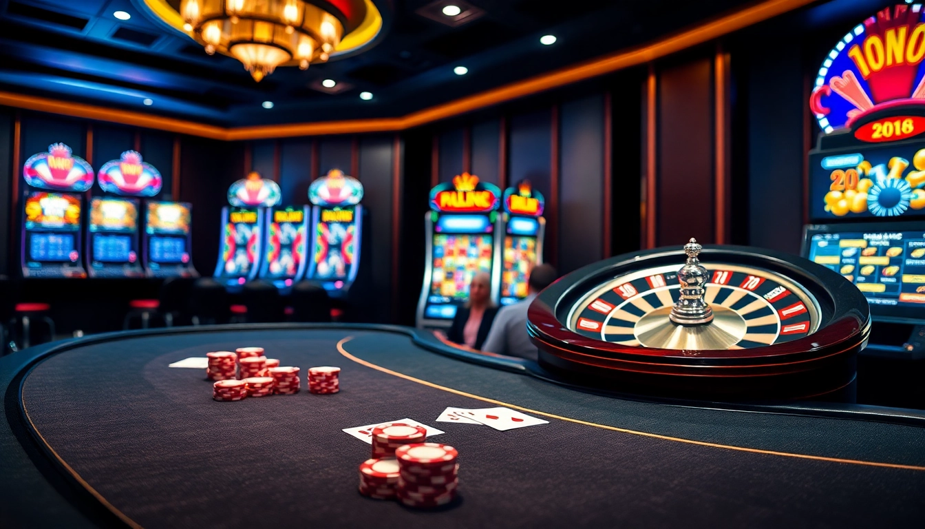 Experience the excitement of đăng nhập 789F at a luxurious casino with vibrant gameplay elements.