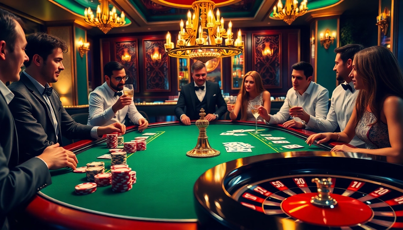 Players engaging in intense poker action at HITCLUB casino with vibrant atmosphere and luxury.