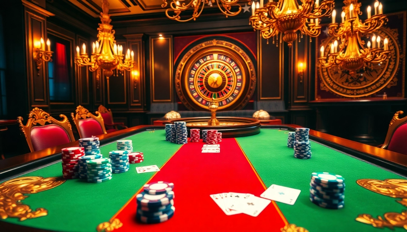 Experience the thrill of win678.com with vibrant poker action, chips, and a roulette wheel in an elegant casino.