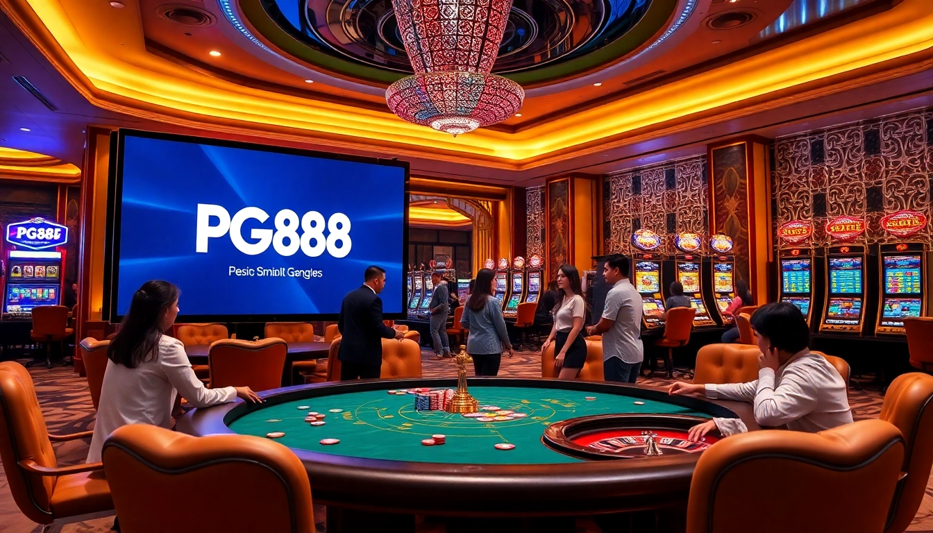 Experience the excitement of pg88's online gaming with vibrant casino visuals and engaging players.