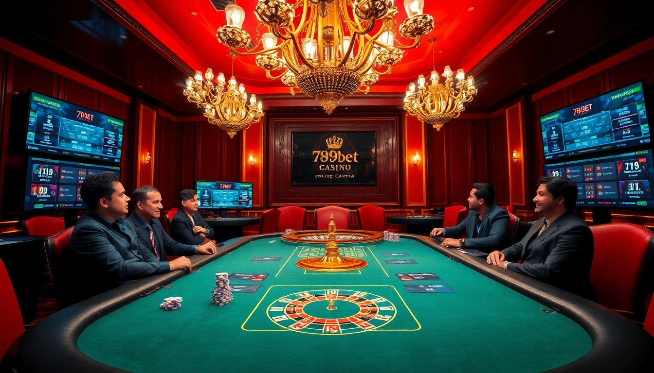 Experience thrilling gameplay at 789bet with stunning roulette and poker tables in a luxurious casino atmosphere.