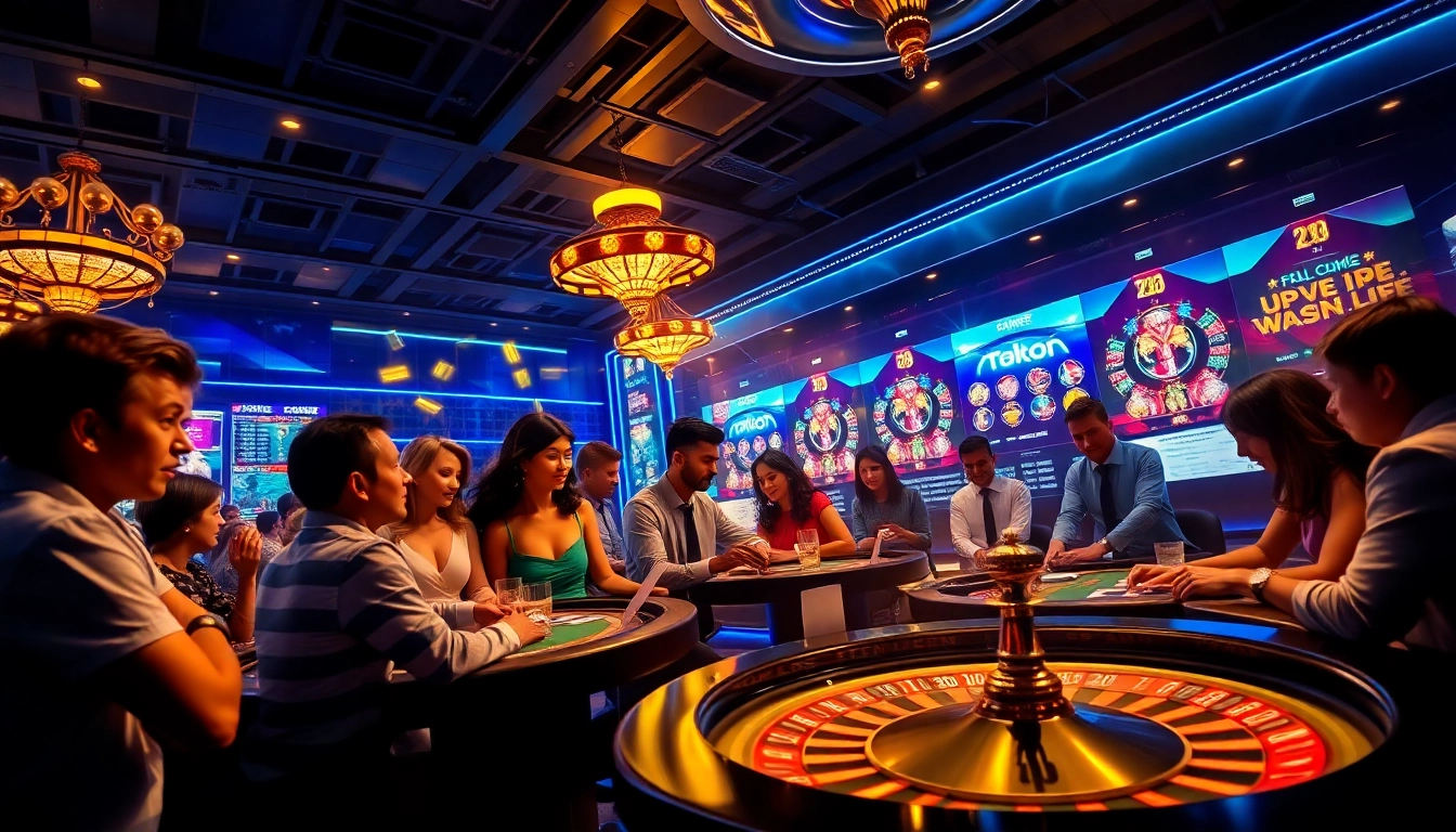 Exciting online gaming scene at w88.nyc, showcasing diverse players in a vibrant digital casino atmosphere.