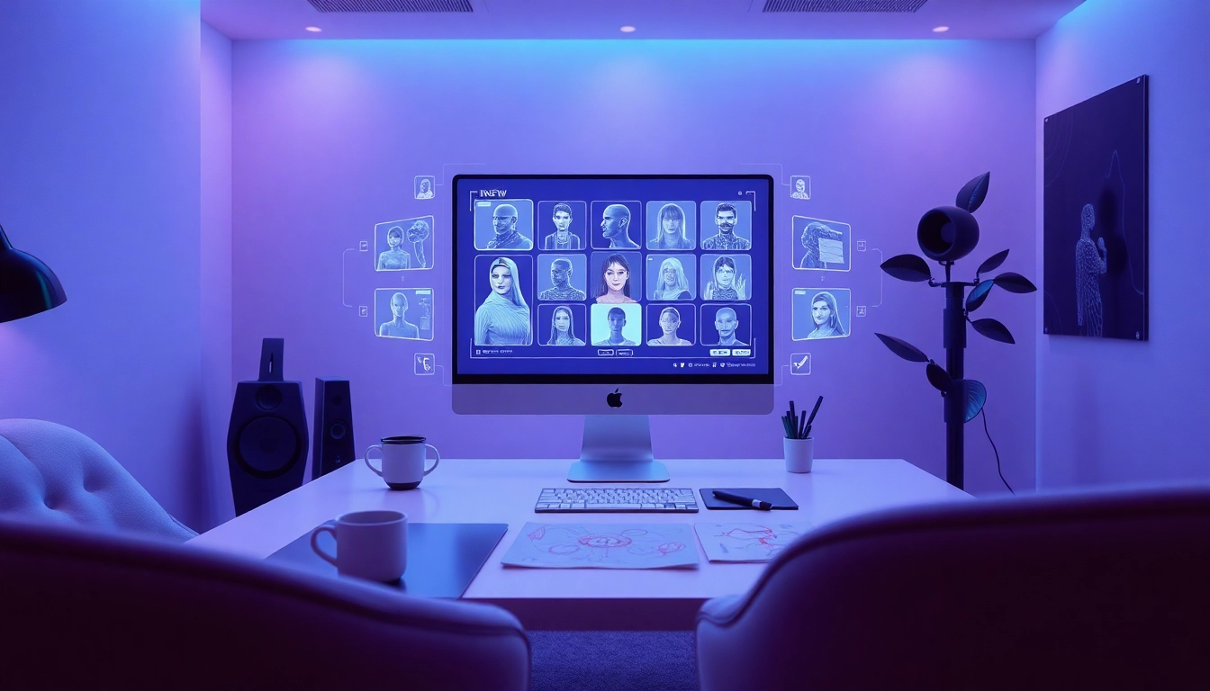 NSFW AI innovative workspace featuring advanced character design technology.