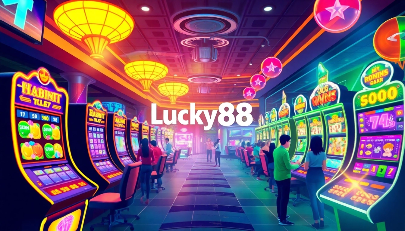 Exciting gaming experience at Lucky88 online casino featuring vibrant slot machines and a user-friendly interface.