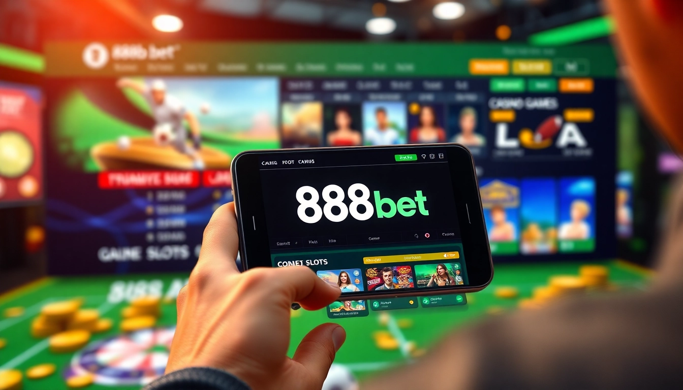 Engaging user interface of 888b.bet showcasing online betting and casino options.