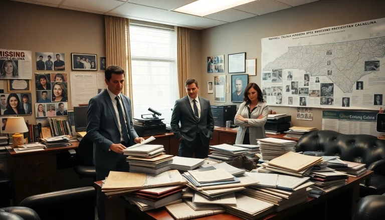 Visual representation of missing persons north carolina investigation team analyzing case files.