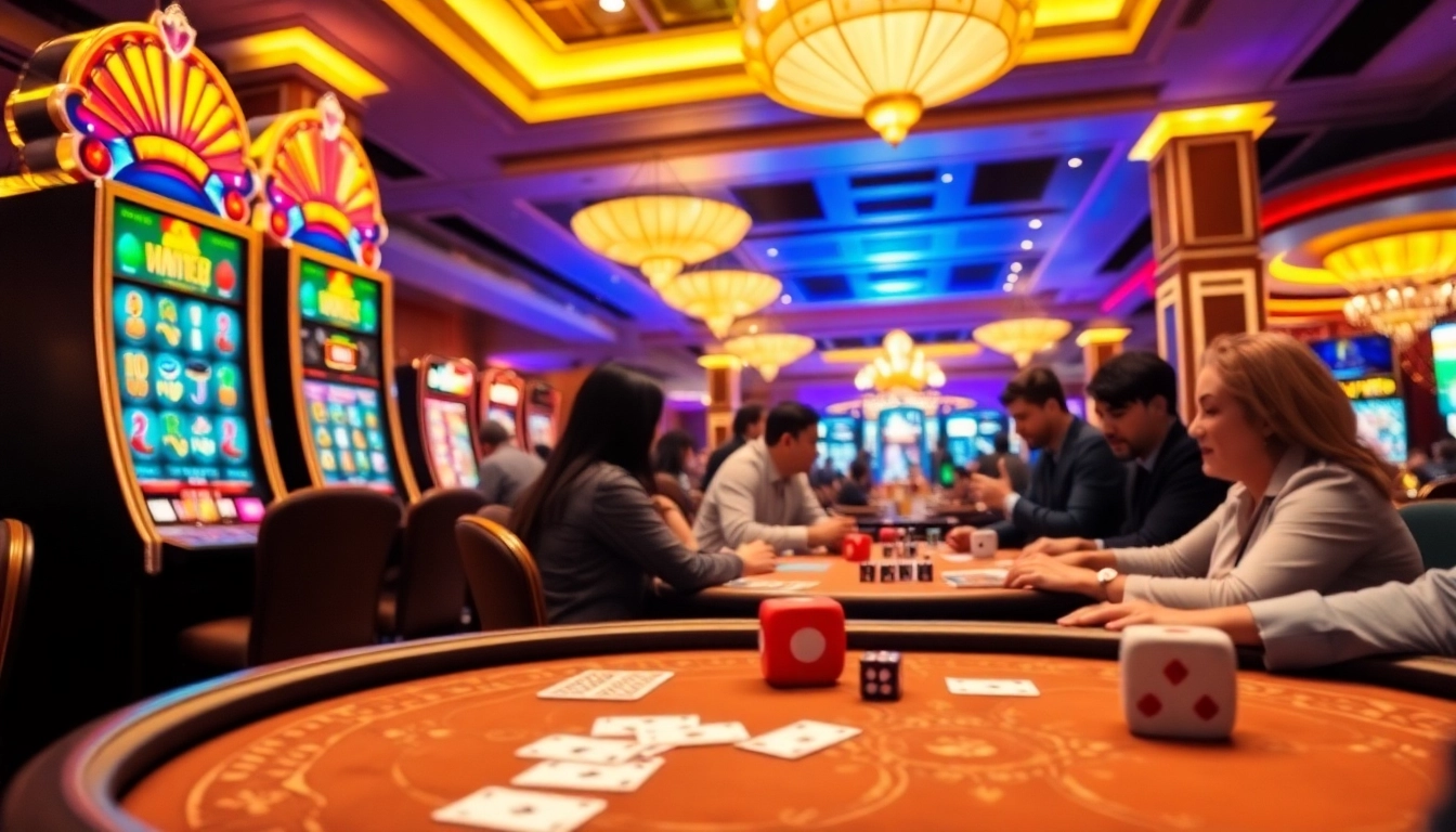 Engaged players enjoying thrilling gameplay at Luck8 casino tables.