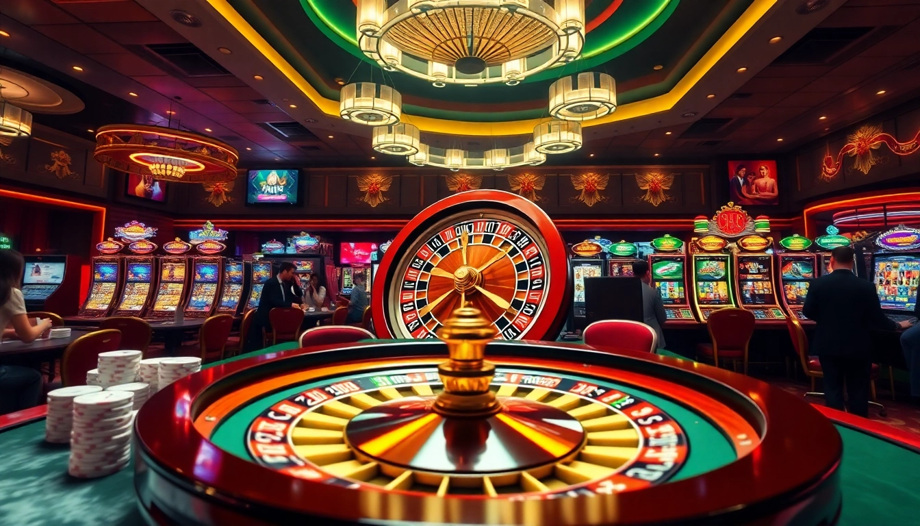 Trải nghiệm cảm giác chiến thắng tại https://luck8.com với bàn casino sôi động, bánh xe roulette và chip poker.