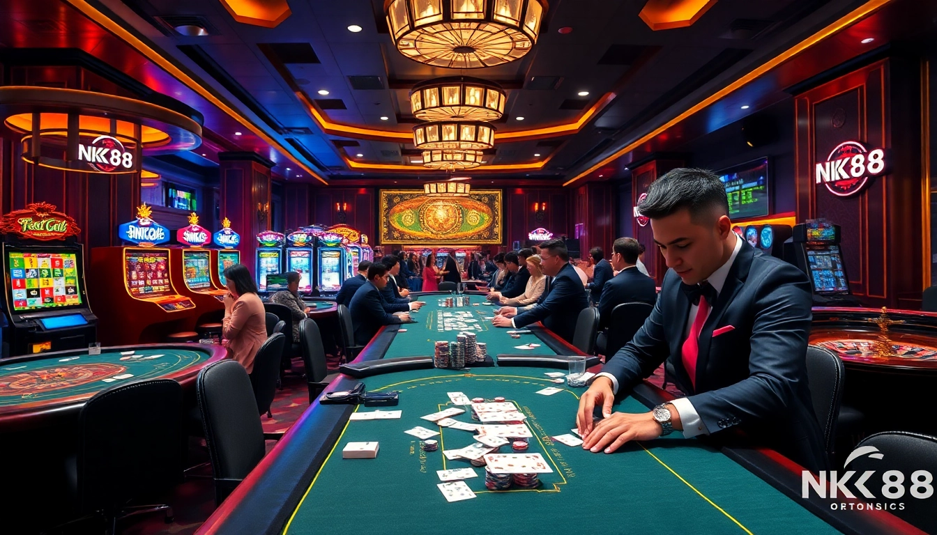 Experience high-stakes action at NK88's luxurious casino tables.