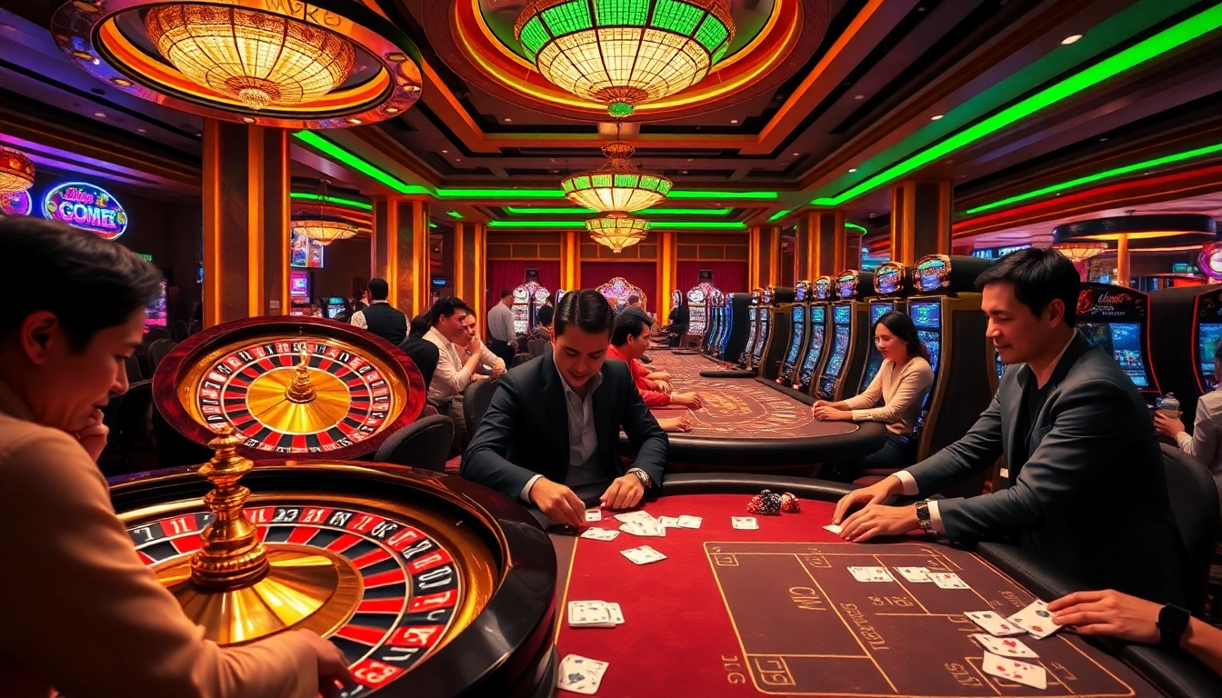 Experience the thrill of gaming at go99.com with vibrant roulette wheels and poker tables.