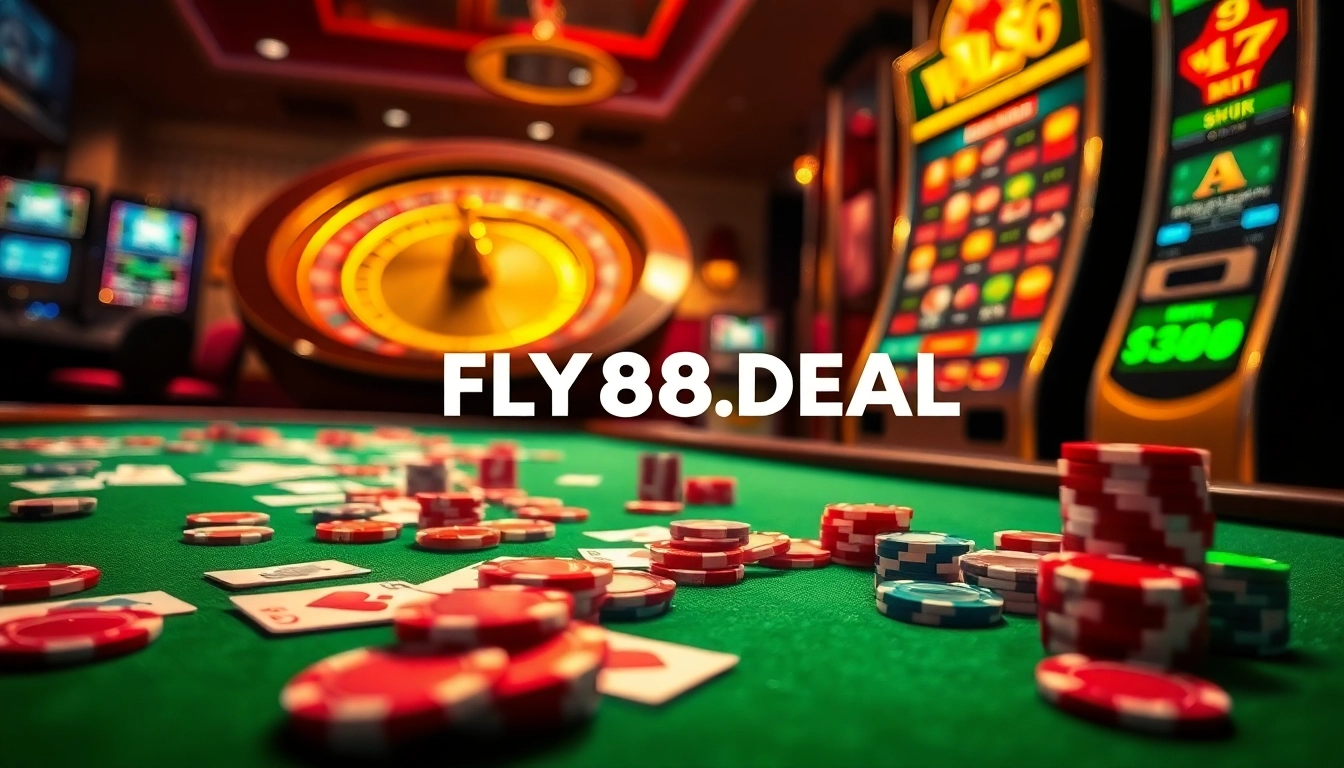 Experience the thrill of gambling at FLY88.DEAL with vibrant casino visuals and exciting gameplay.