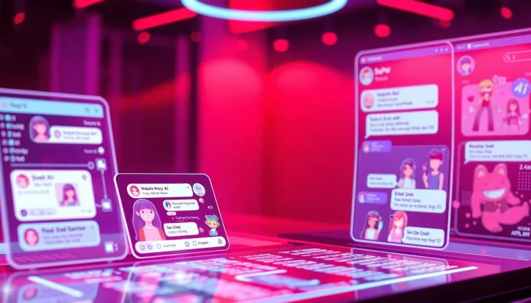 Spicy AI chat interface featuring animated characters in vibrant colors.