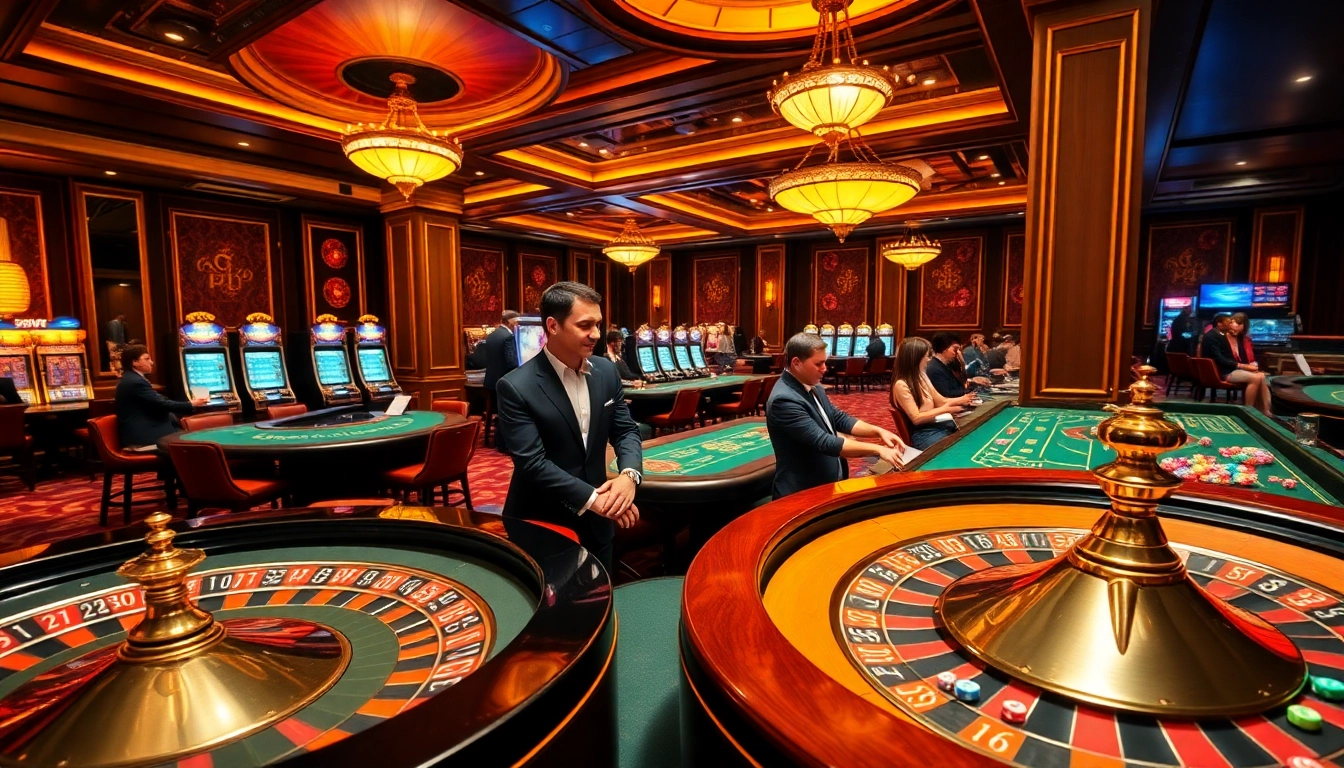 Experience the excitement of Casino PG88 with vibrant gaming tables and players engaging in action.