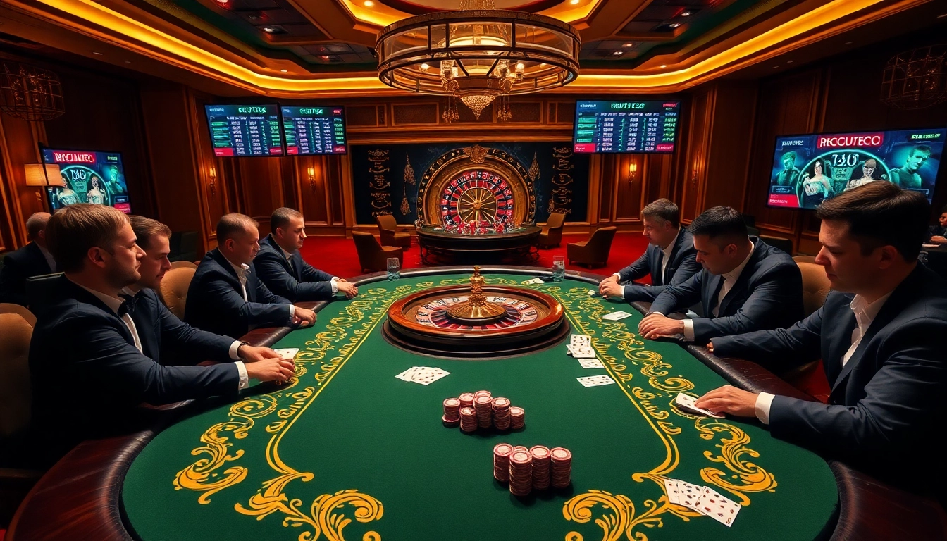 Engaged players at a luxurious poker table showcasing strategies at SV388 com