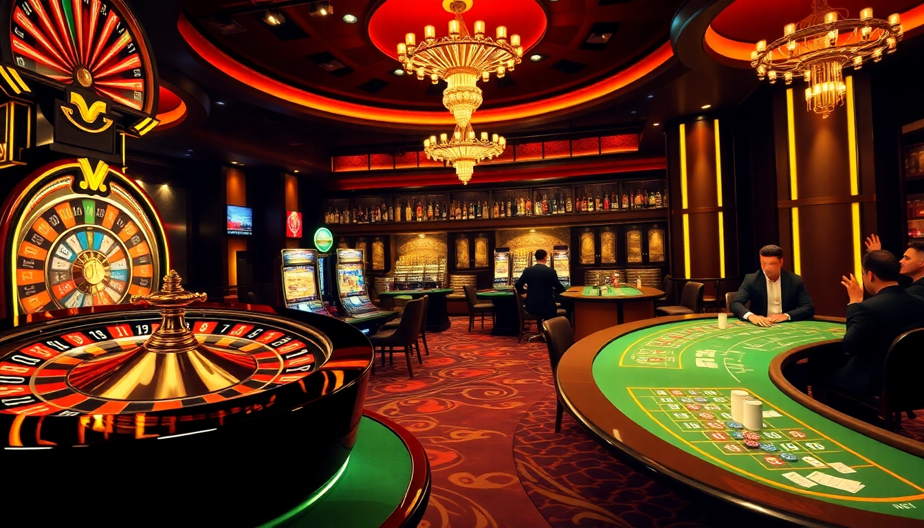 The vibrant casino experience at https://okkingok.net/ featuring stunning roulette wheels and engaged players.