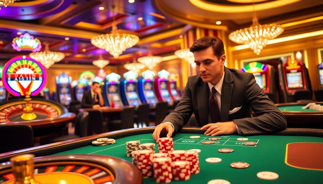 Kwin enhances your gaming experience with vibrant casino visuals featuring poker chips and roulette.