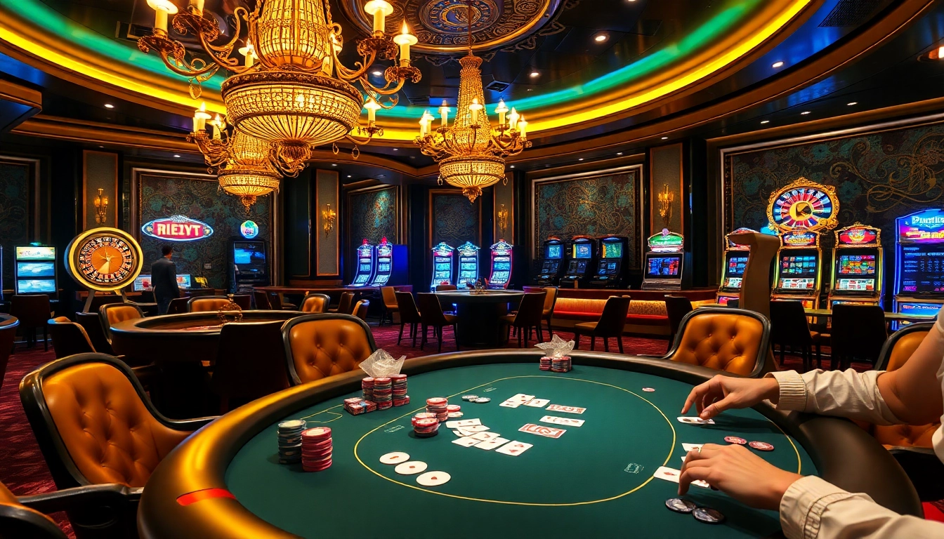The dynamic action at a poker table reflects the excitement of gambling at https://xx88.sa.com/, showcasing chips and intense players.