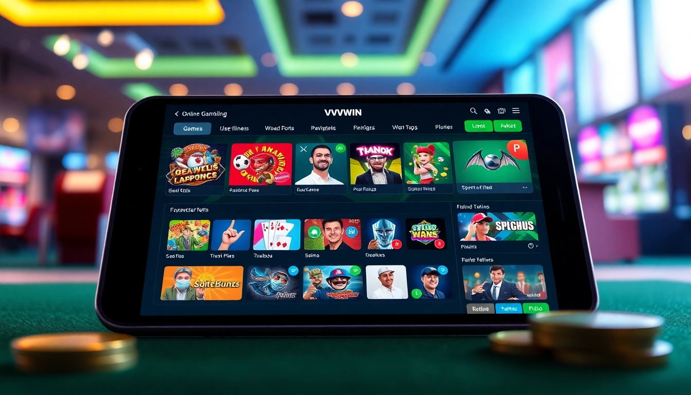 Online gambling experience on vvvwin88.live showcasing diverse game options.