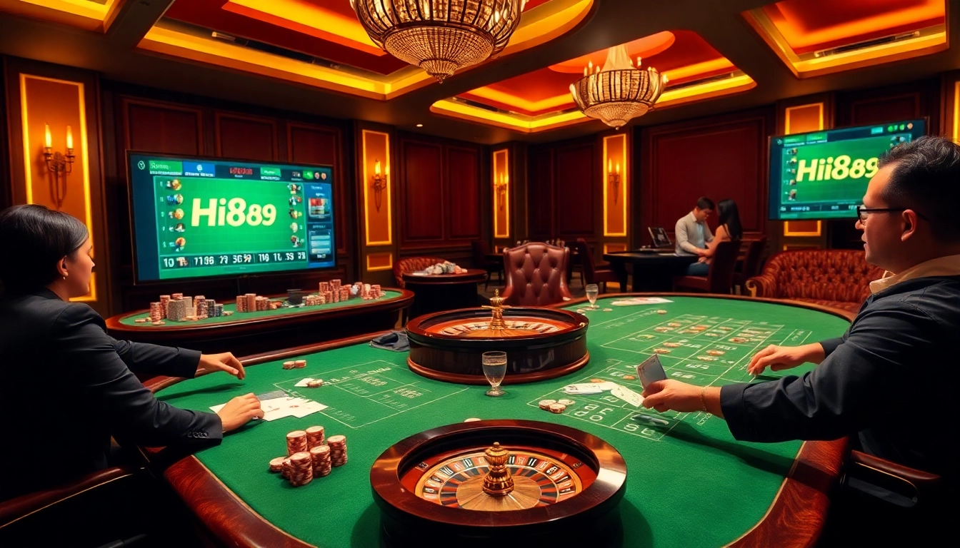 Experience thrilling gameplay at Hi88 casino with vibrant tables and engaging action.