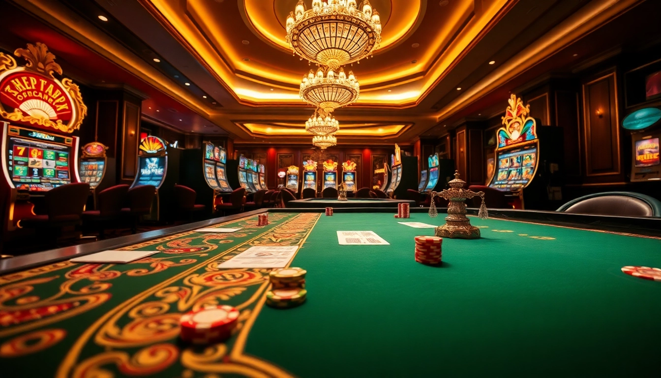 Engaging gamblers with exciting games at https://rr88a.us.com/ casino, showcasing vibrant slot machines and poker tables.