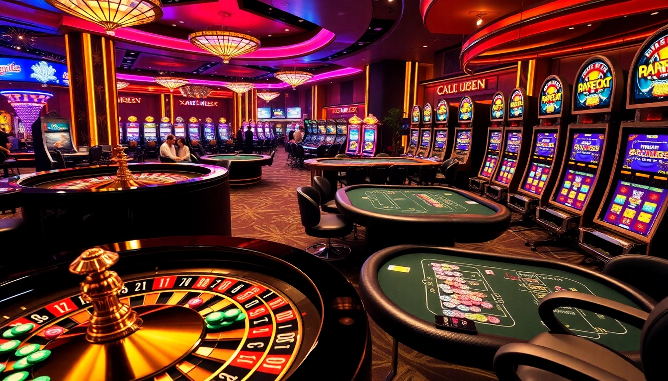 S8 casino excitement with roulette, poker, and slot games in a vibrant atmosphere