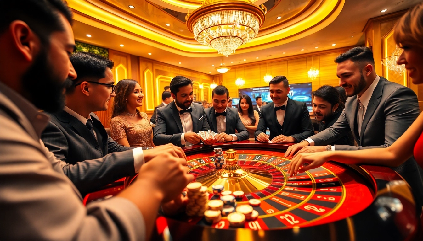 Exciting players engaging at a roulette table, highlighting luck8 com đăng nhập experiences and thrilling strategies.